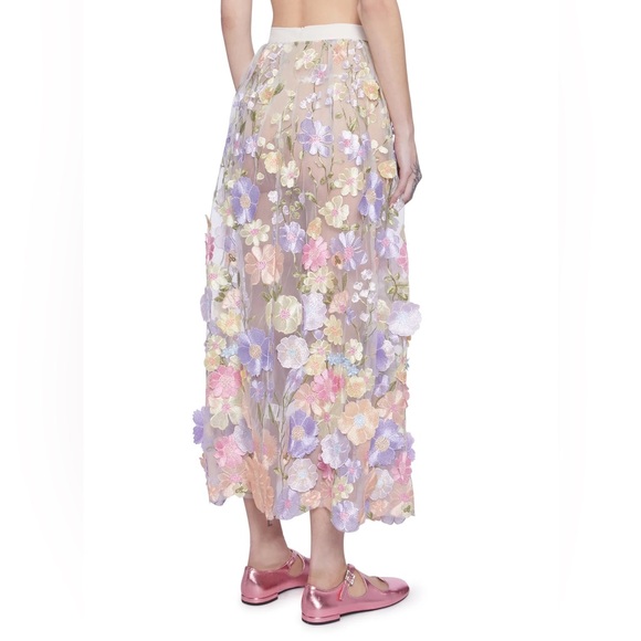NWT FLORAL DREAMS MAXI SKIRT Dolls Kill Sugar Thrillz Tulle 3D Flowers Size XS - Picture 5 of 17